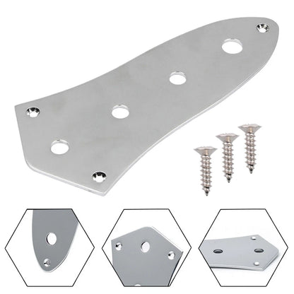 Control Plate for Electric Bass (4 Holes, Chrome)