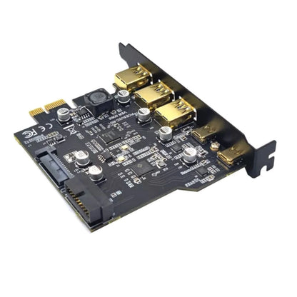USB 3.2 Gen1 PCI-Express Expansion Card for PC (5 Port, 2 Type-C, 3 USB-A)