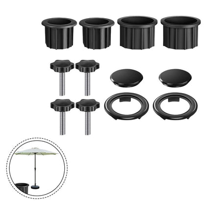 Sun Umbrella Base Bracket Accessories with 4 Reducing Rings and Screws