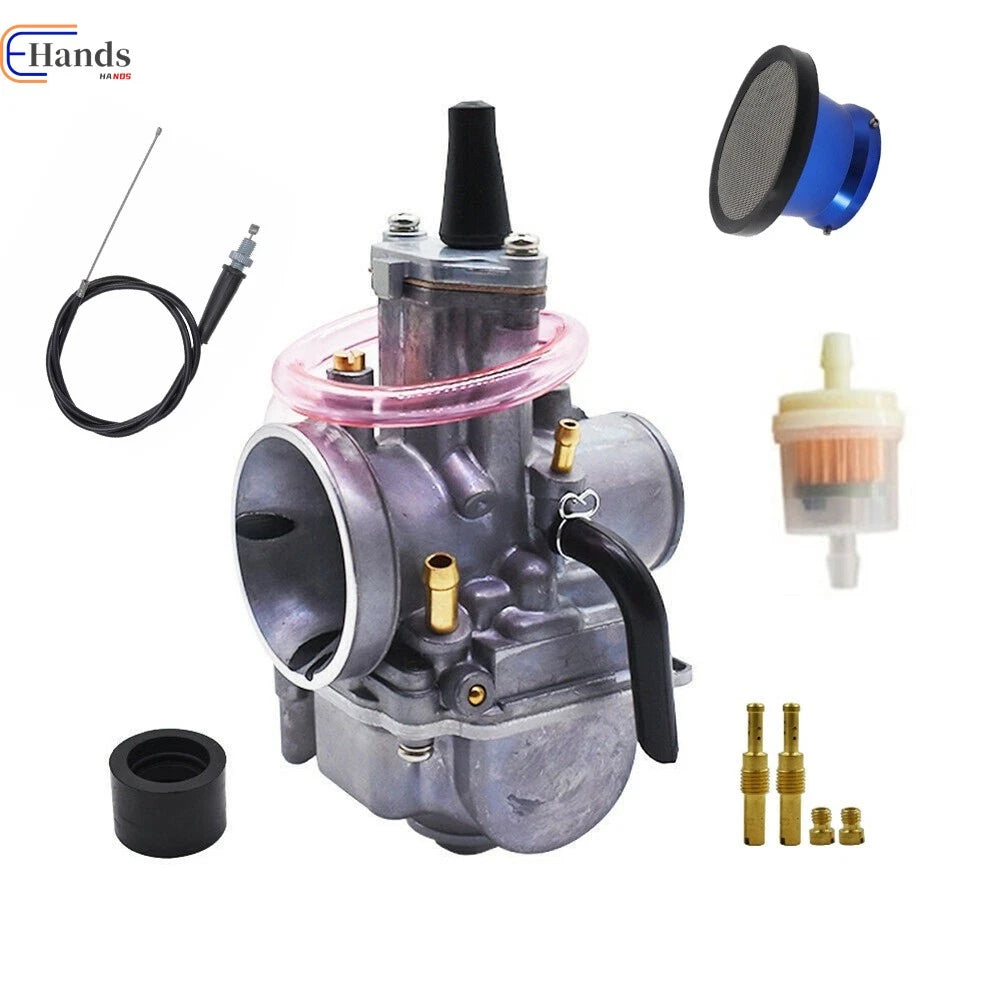 Carburetor w/ Air Filter & Throttle Cable for Kawasaki KX80 KX100 KX125 (US)