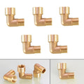 Pack of 5 Brass Pipe Elbows for Various Applications