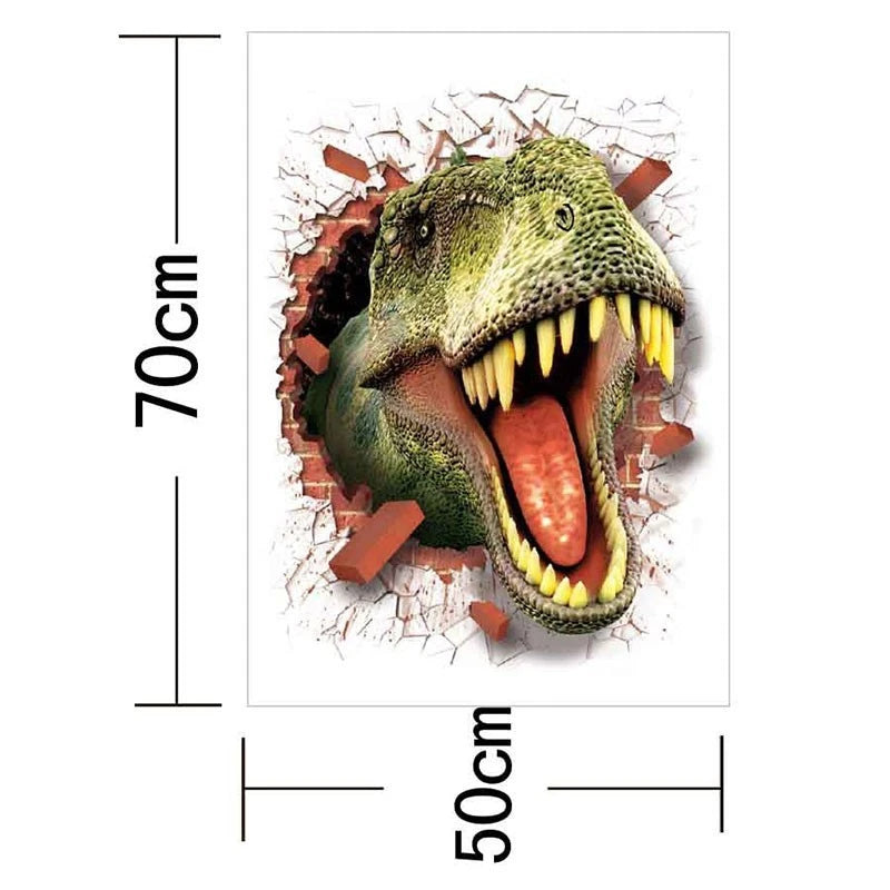 Dinosaur Wall Crack Stickers for Kids Room Decor