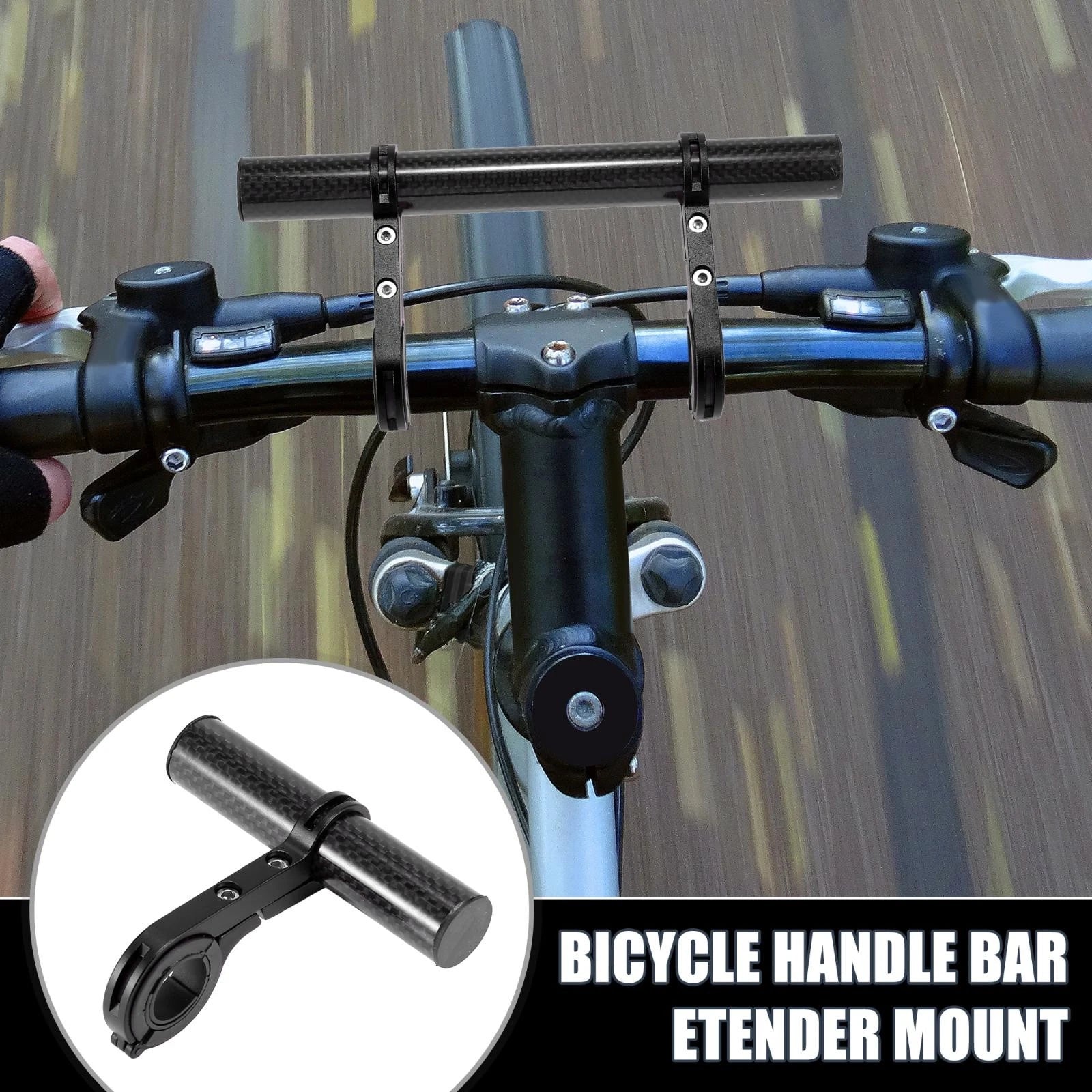 Bicycle Handlebar Extension Bracket for 10cm Aluminum Alloy Black