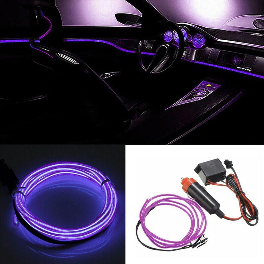 2M Purple LED Interior Atmosphere Strip Light for Auto Car