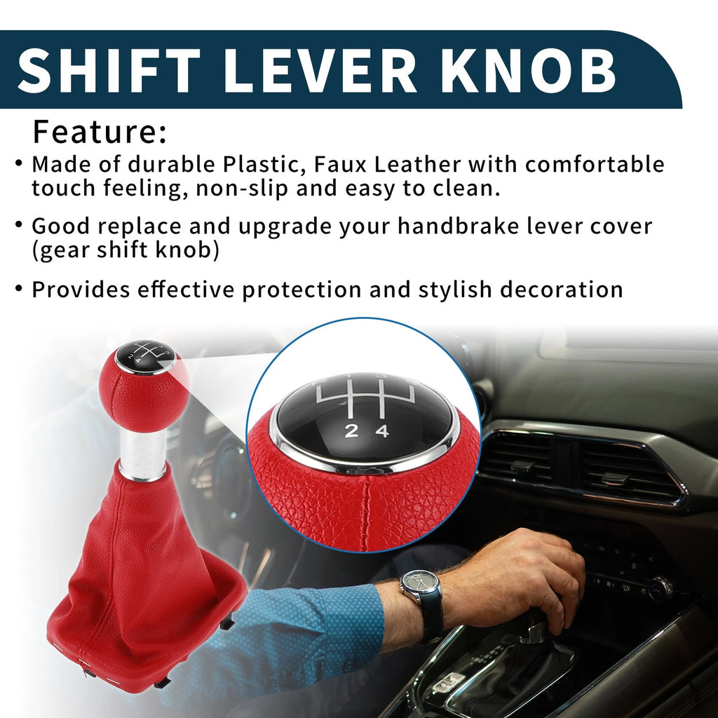 5 Speed Gear Shifter Knob Replacement with Cover for Audi A3 (1996–2003)