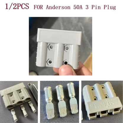 2X Anderson Plug Cable Terminal Battery Power Connector 50 Amp/600V