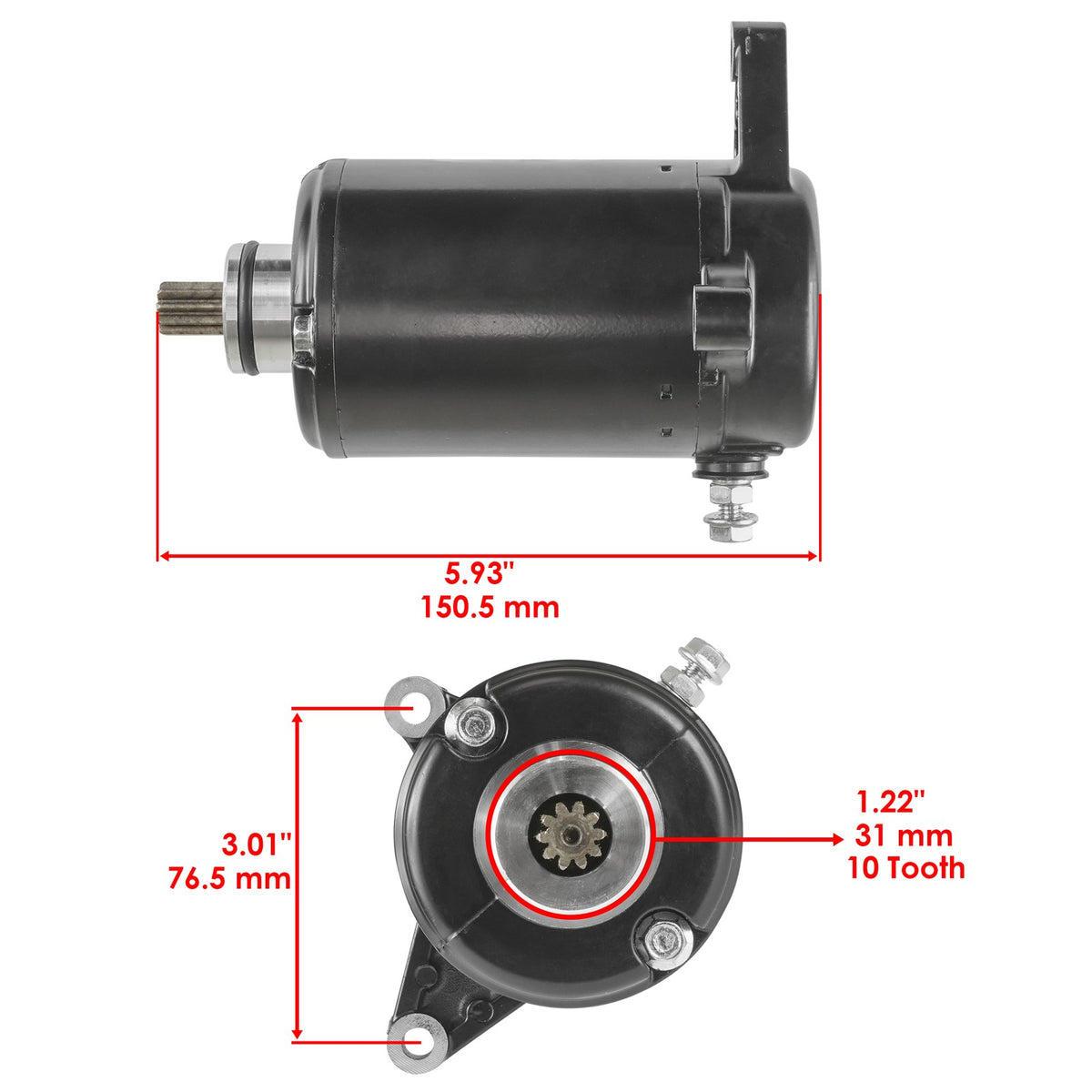 Caltric Starter Motor Replacement for Kawasaki (2005–2026)