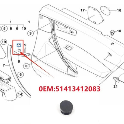 ABS Door Handle Screw Cover Cap Black for BMW X3 E83 (2004–2010)