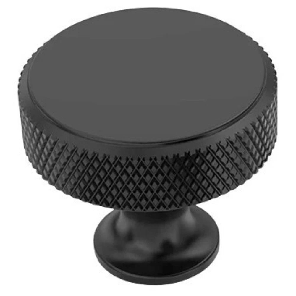 Knurled Drawer Pull Cabinet Knobs Set of 4 - Aluminum Alloy, Fingerprint Resistant