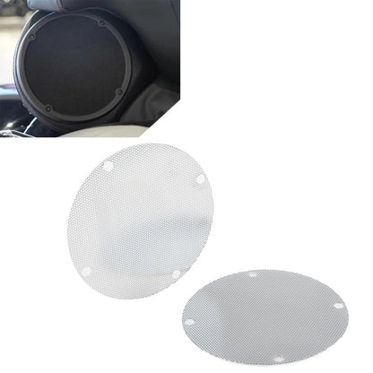 Mesh Rear Speaker Grill Covers for Harley Touring Electra Glide (1996–2013) Silver