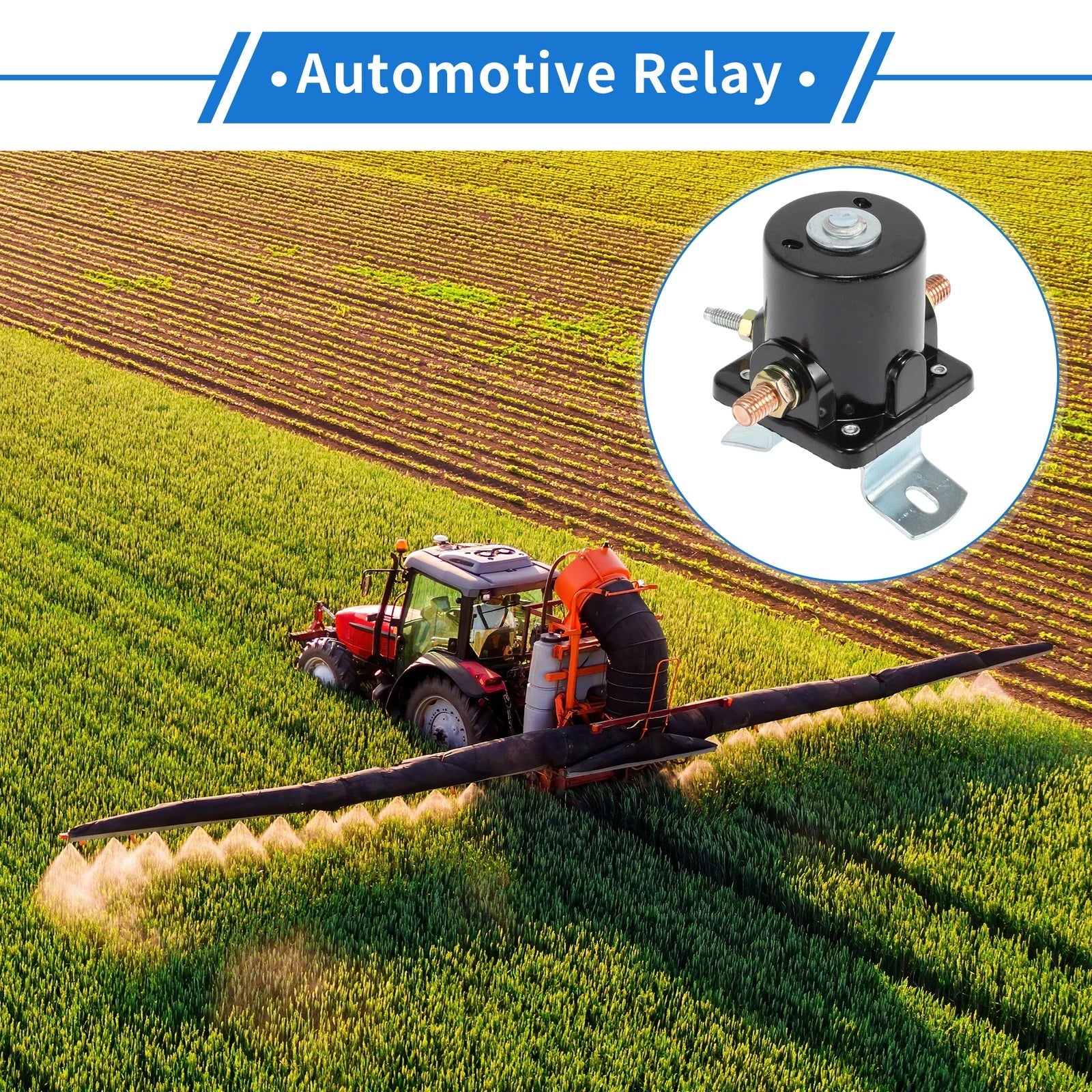 Starter Solenoid Relay 12V 3 Terminal Replacement for Ford Farm Tractor (Years)