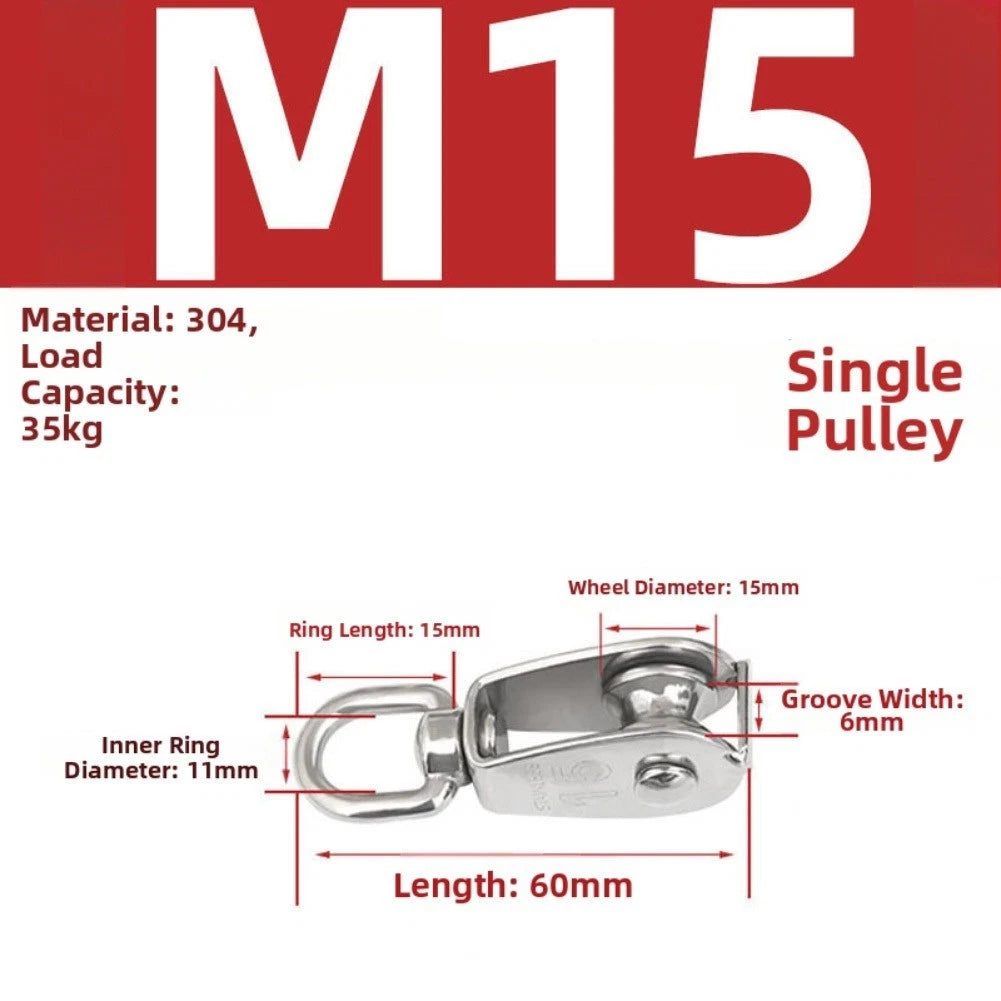 Ushaped Fixed Lifting Ring for Heavy Use - Stainless Steel Hook Pulley