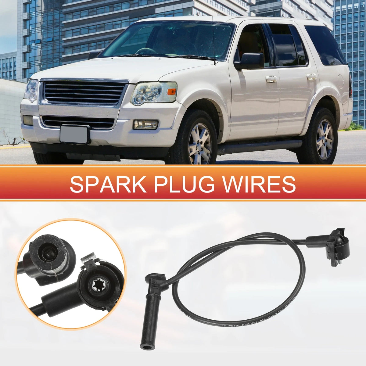 6X Spark Plug Wire Ignition Coil Cable No.1U2Z12259JB for Ford Explorer (2002–2005)