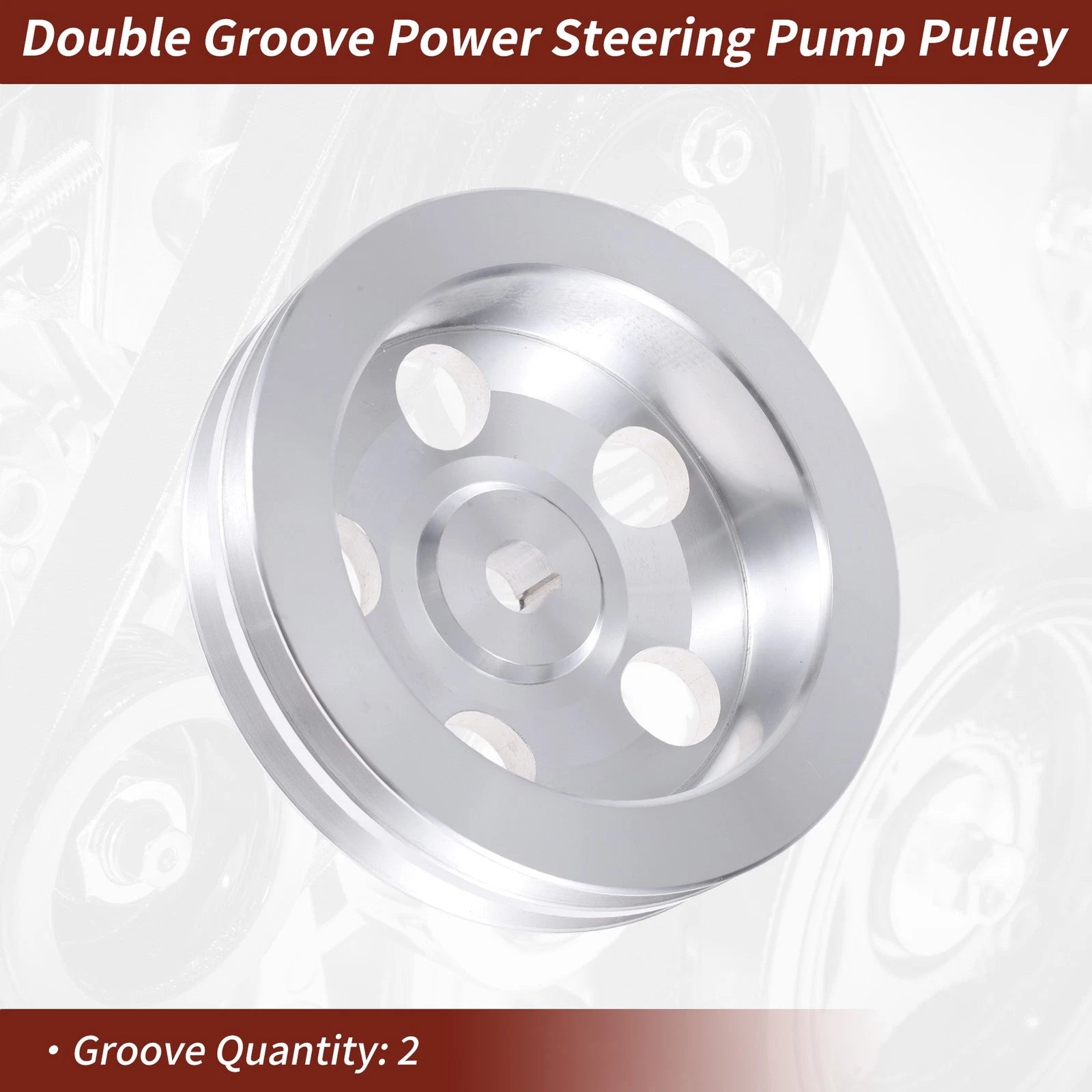 2 Groove Power Steering Pump Pulley Replacement for Chevy (1999–2019)
