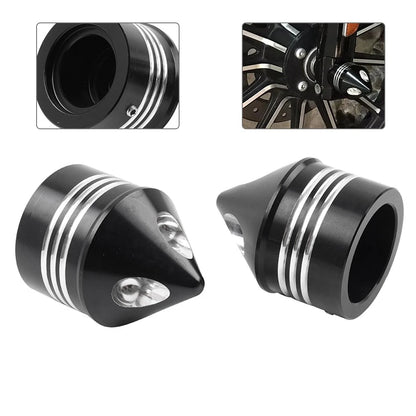2X Front Axle Cap Nut Cover for Harley Touring Dyna Road King Glide