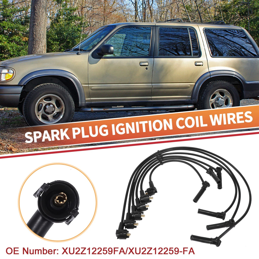 Ignition Coil Cable Set 6 Pcs Replacement for Ford Explorer V6 (2006–2010)