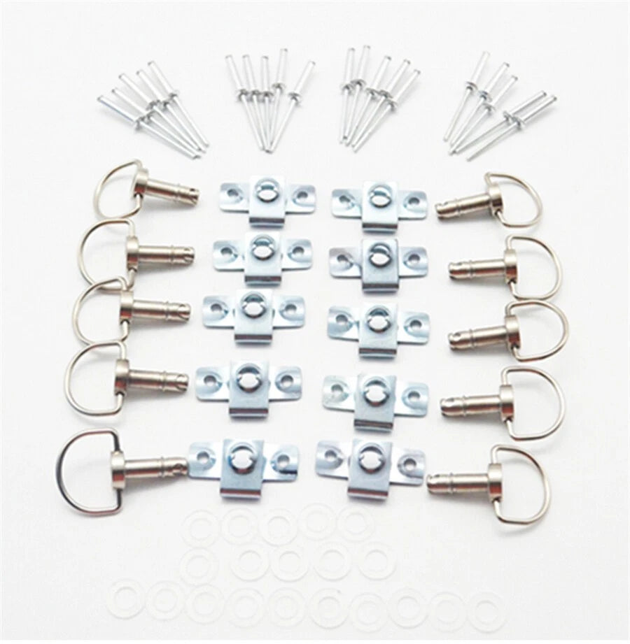 New 10 Sets Motorcycle 1/4 Turn Quick Release Race Fairing Fasteners Rivet 17MM