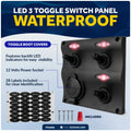 3 Gang Toggle Switch Panel with Power Socket for Boat (Universal)