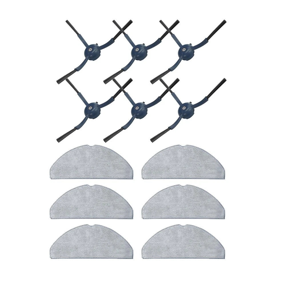 6 Side Brushes 6 Mop Cloths Kit for Eufy G50 L60 SES (Robot Vacuum)