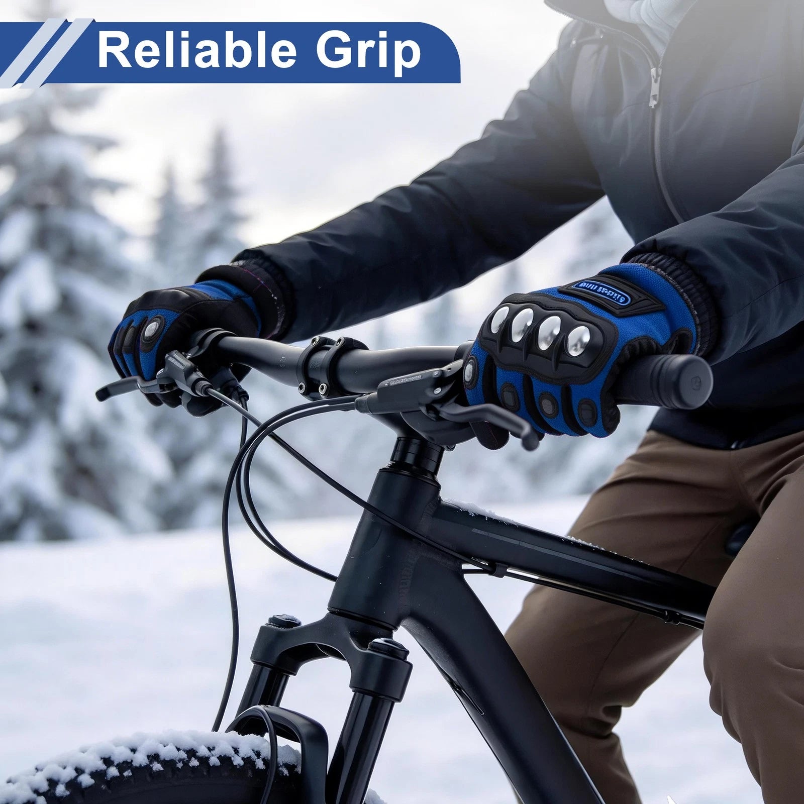 Cycling Gloves Long Finger Steel Shell for Mountain Biking Blue (Universal)
