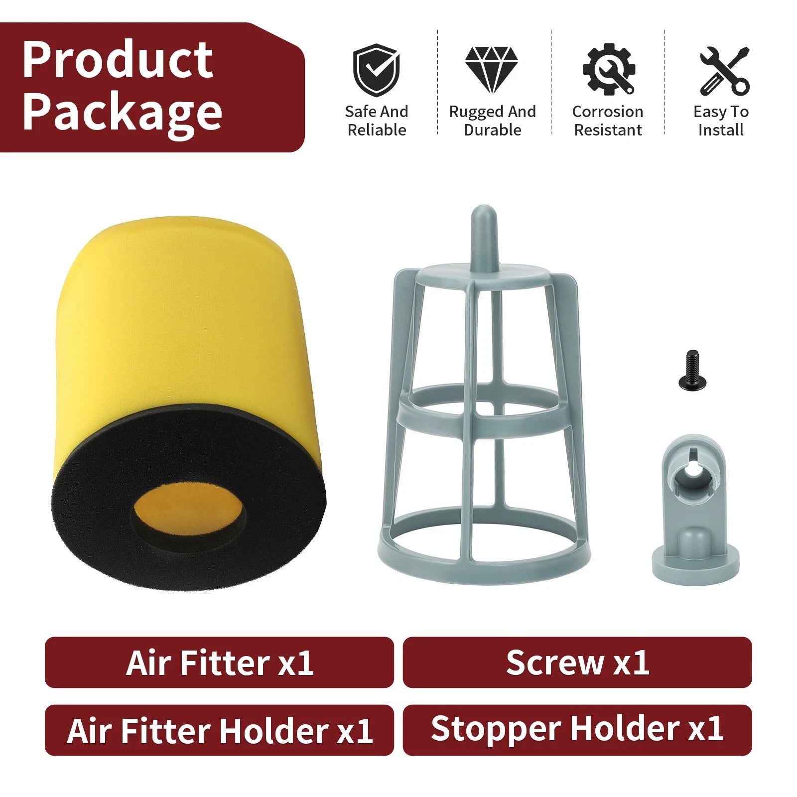 Air Filter and Holder Kit for Suzuki Ozark LTF250 QuadSport LTZ250 (13780-05G00)