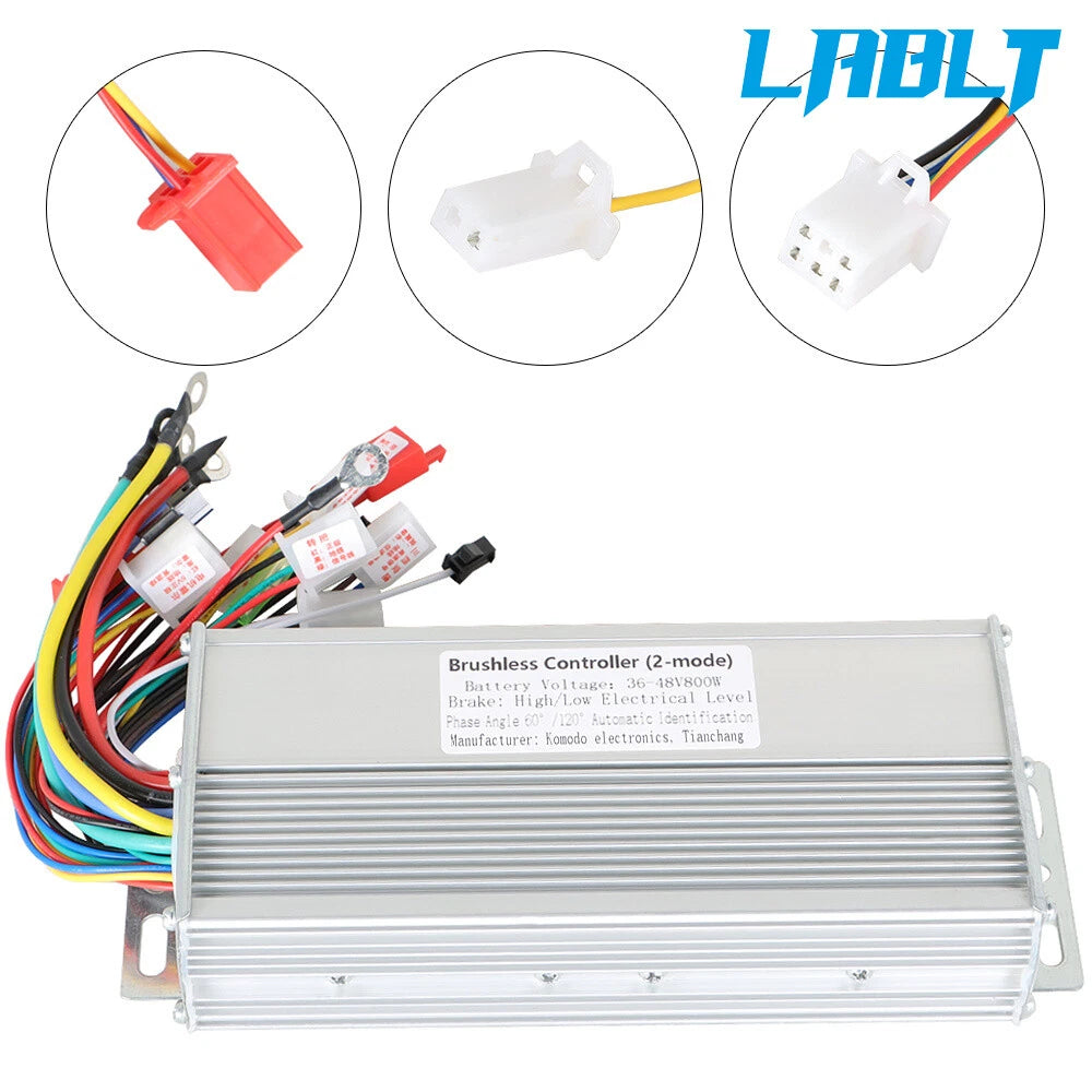 800W Brushless DC Motor Speed Controller for Electric Bicycle (36V–48V)