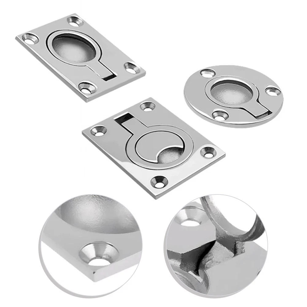 Stainless Steel Boat Hatch Latch with Lifting Ring Pull Handle