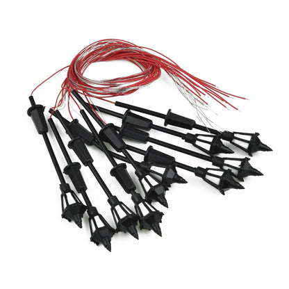 10 PC LED Street Lights for HO OO Scale Model Railway (1:75)