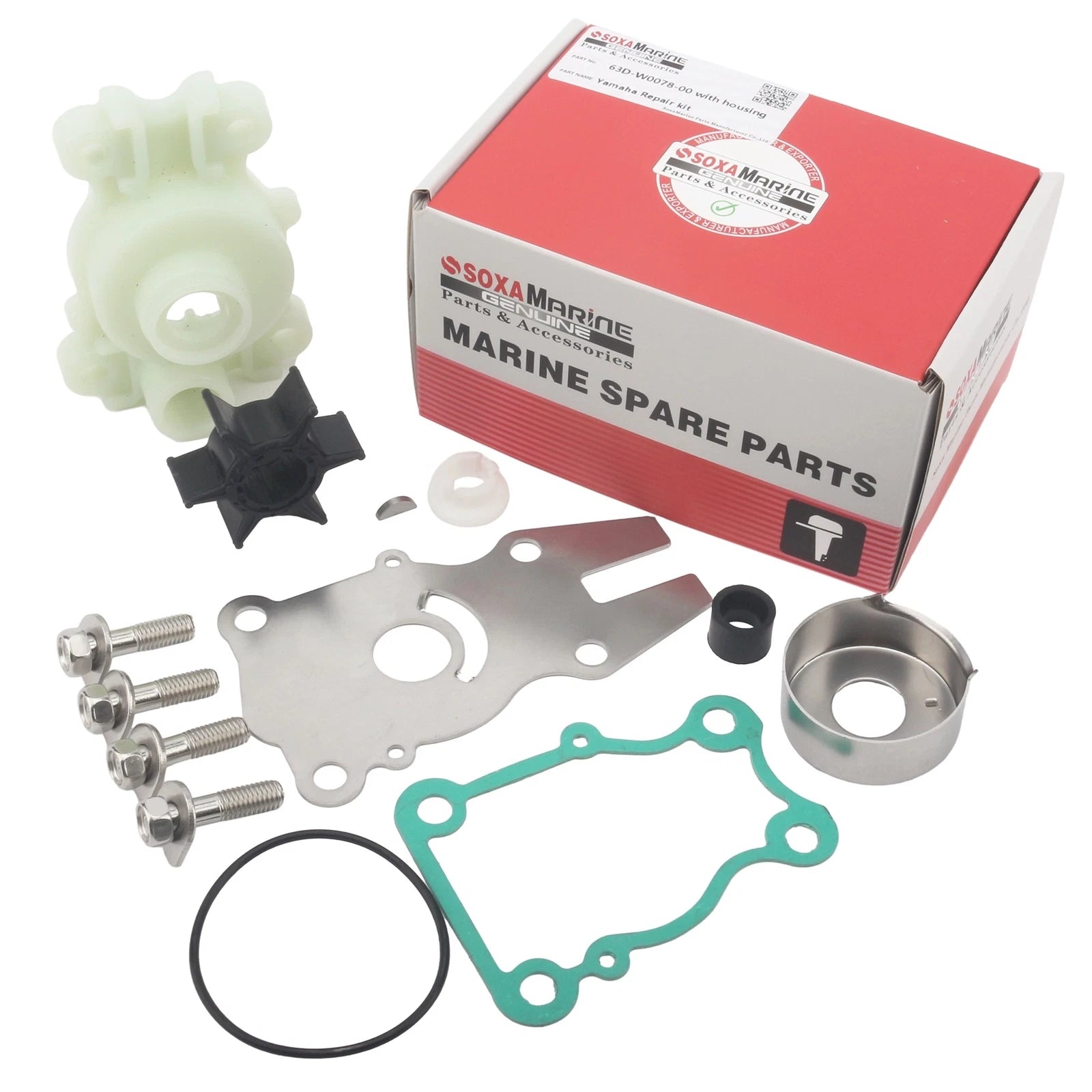 Water Pump Rebuild Service Kit 63D-W0078-00 for Yamaha Outboard