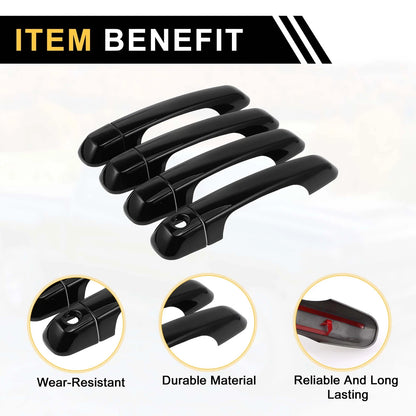 Set of 4 Exterior Door Handle Covers for Toyota 4Runner (2010–2019) Black
