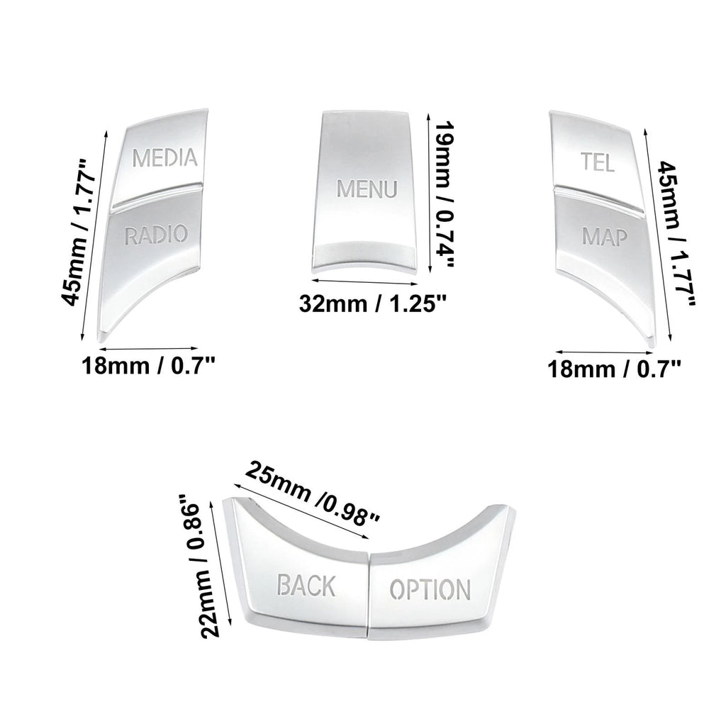 5 Pcs Multimedia Button Cover Trim Replacement for BMW 1 2 3 5 Series (2011–2021)