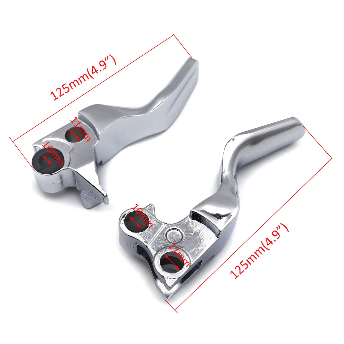 Chrome Shorty Brake Clutch Levers for Harley XL/Dyna/Touring/Softail (1996–2007)
