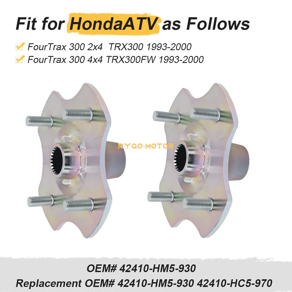 2 Rear Wheel Hubs for Honda FourTrax 300 TRX300 TRX300FW (1993–2000)