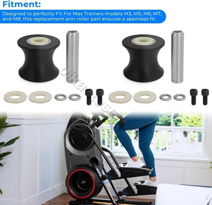 Set of 2 Replacement Arm Rollers for Bow Flex Max Trainer M3 M5 M6 M7 #8004550