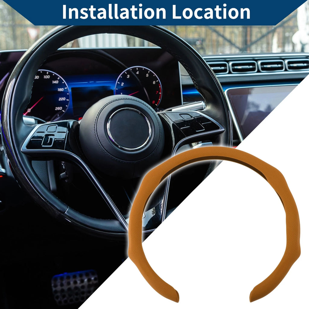 Steering Wheel Cover for Car (14.96", Brown)
