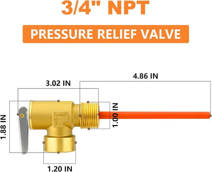 Water Heater Safety Valve for RV (Temperature Pressure Relief)