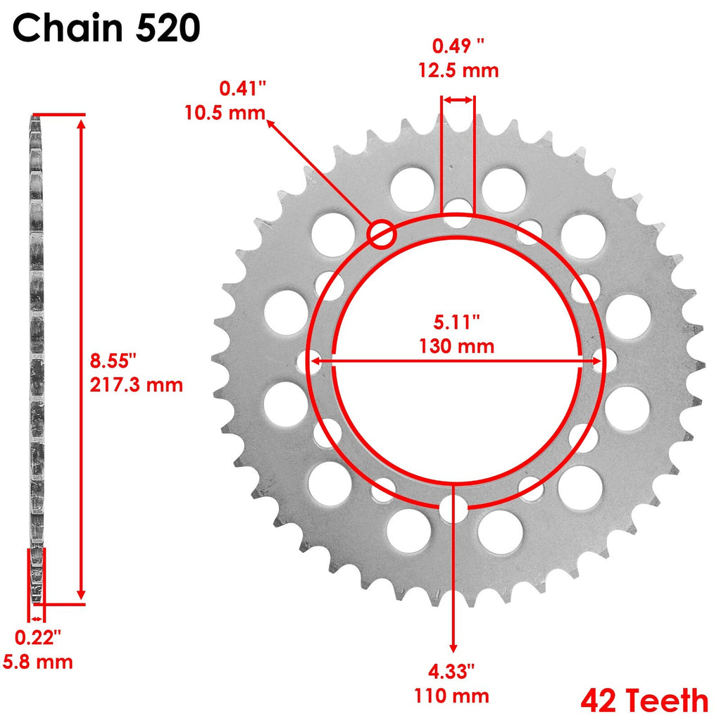 Drive Chain and Sprockets Kit Replacement for Honda TRX200 Fourtrax (1990–1997)