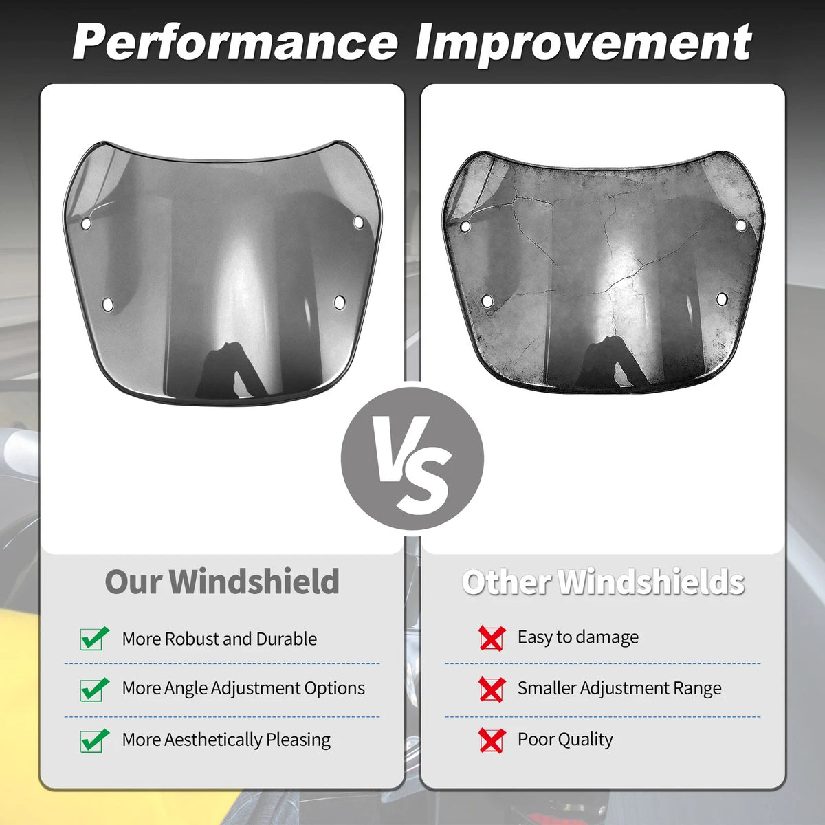 Motorcycle Wind Deflector for Yamaha XJ 400 Diversion (1991–1993) ABS Gray