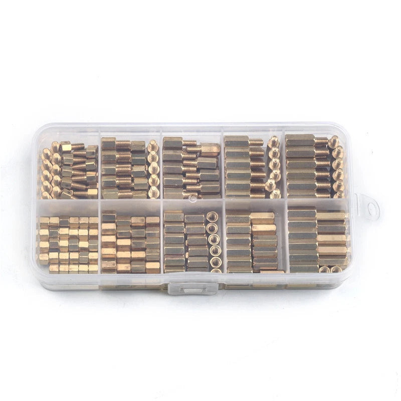 300pcs M3 Hex Tapped Copper Brass Stand Off Screw Spacer Pillar