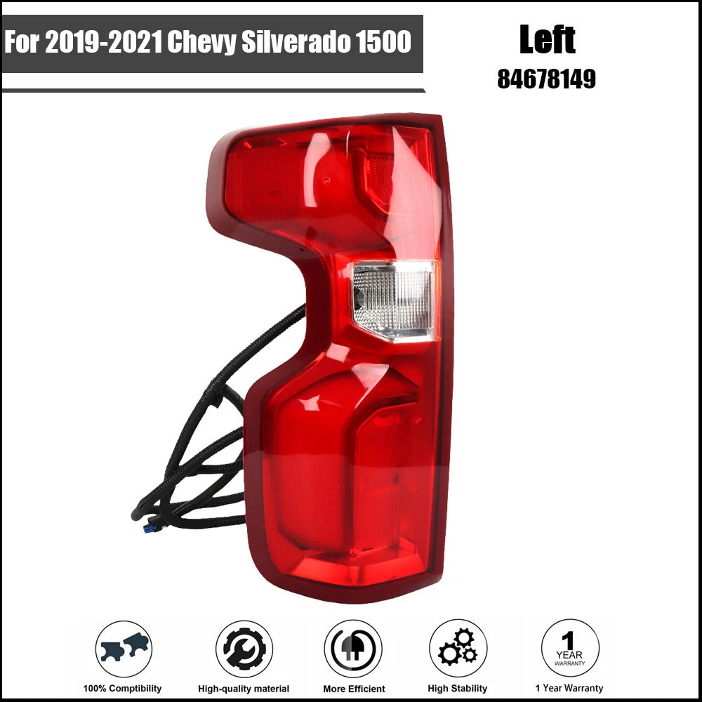 LED Tail Light Rear Left Driver Side for Chevy Silverado 1500 (2019–2021) Chrome