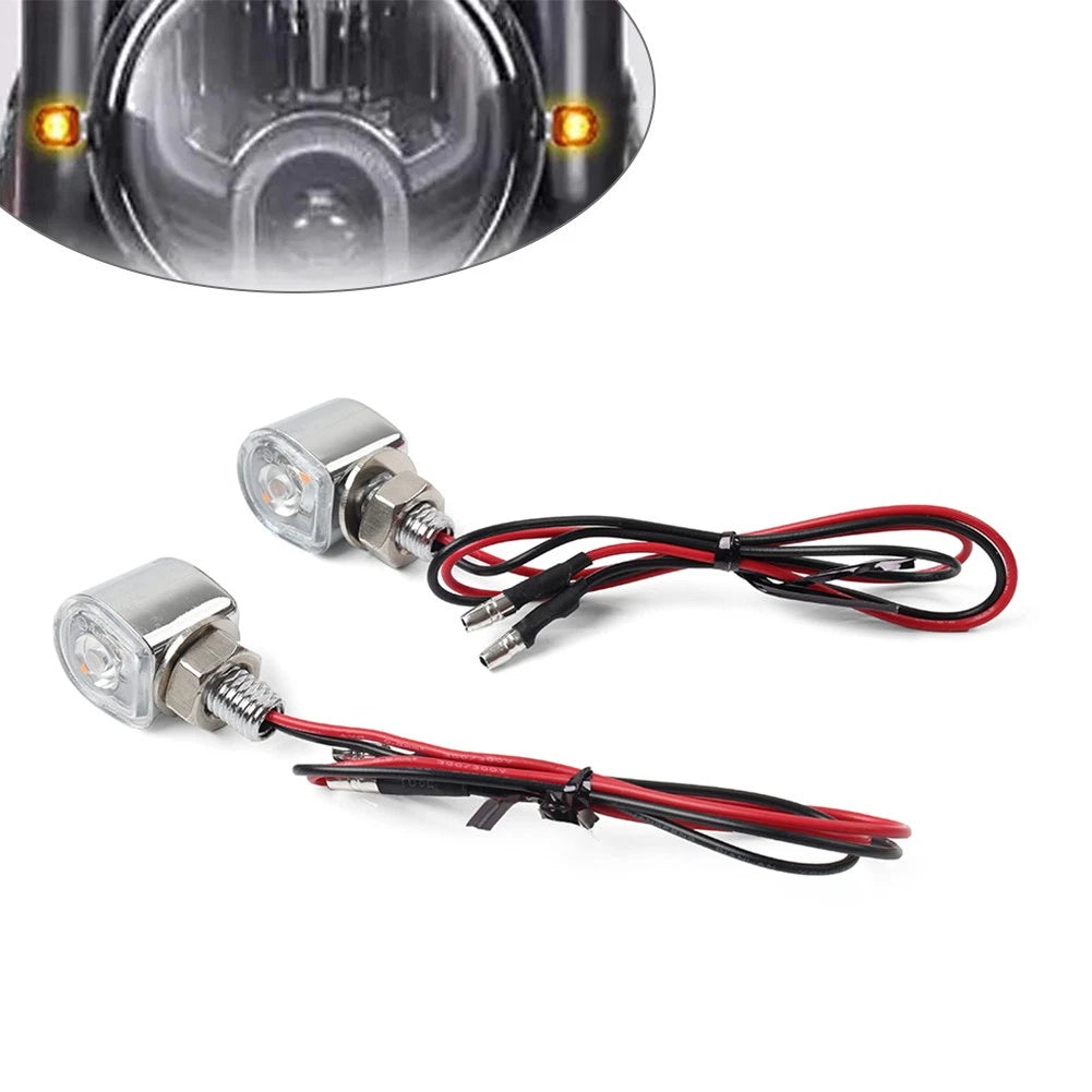 2X Turn Signal Indicator Lights for Universal Applications (Chrome)