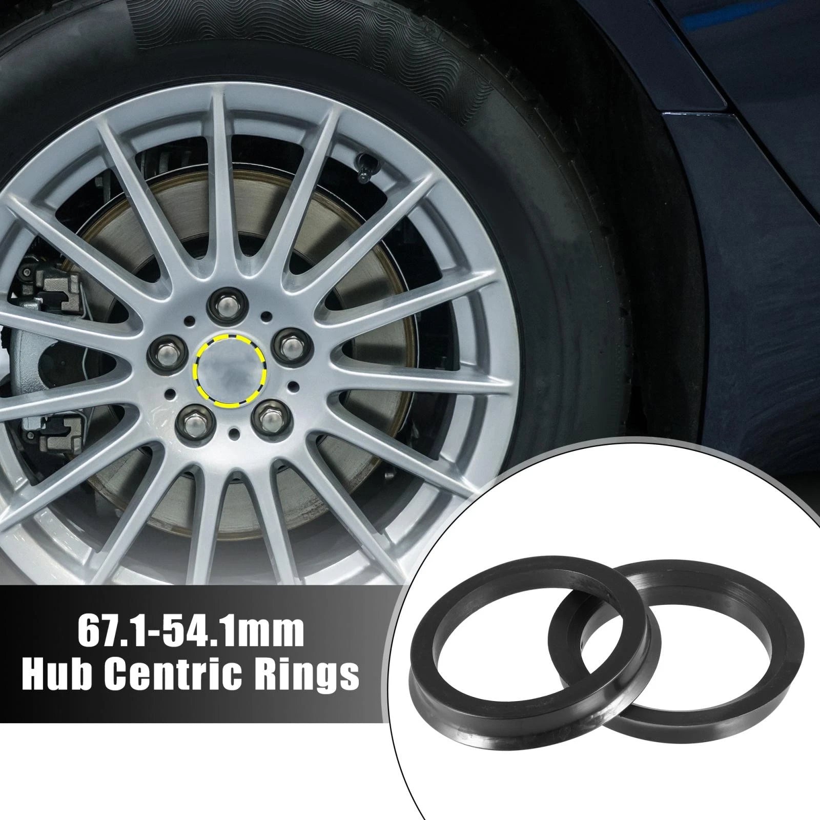 2pcs Hub Centric Rings for Car (67.1mm to 54.1mm)