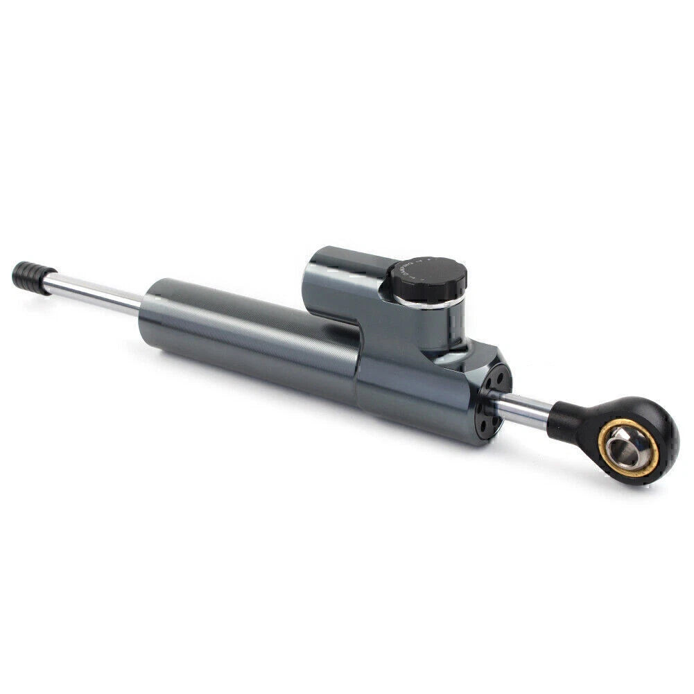 CNC Steering Damper for Motorcycle Stabilizer (Reversed, Grey)