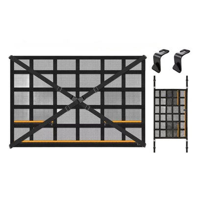 Vehicle Roof Storage Net 90 x 65 cm Double Layer with Zipper for SUV Use