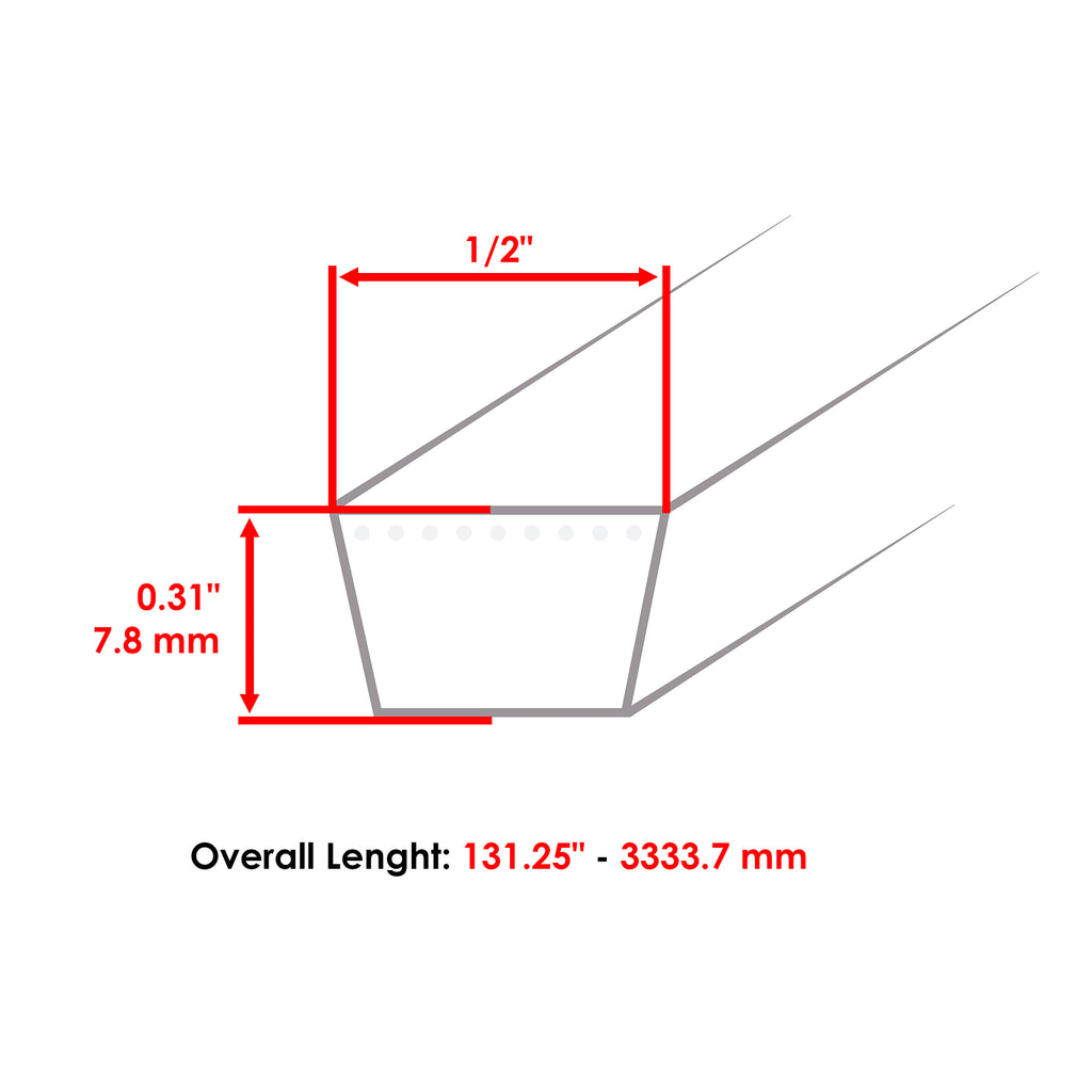Deck Belt Replacement for Troy-Bilt 13AP61KP011 50 Inch V-Belt (2013–2015)