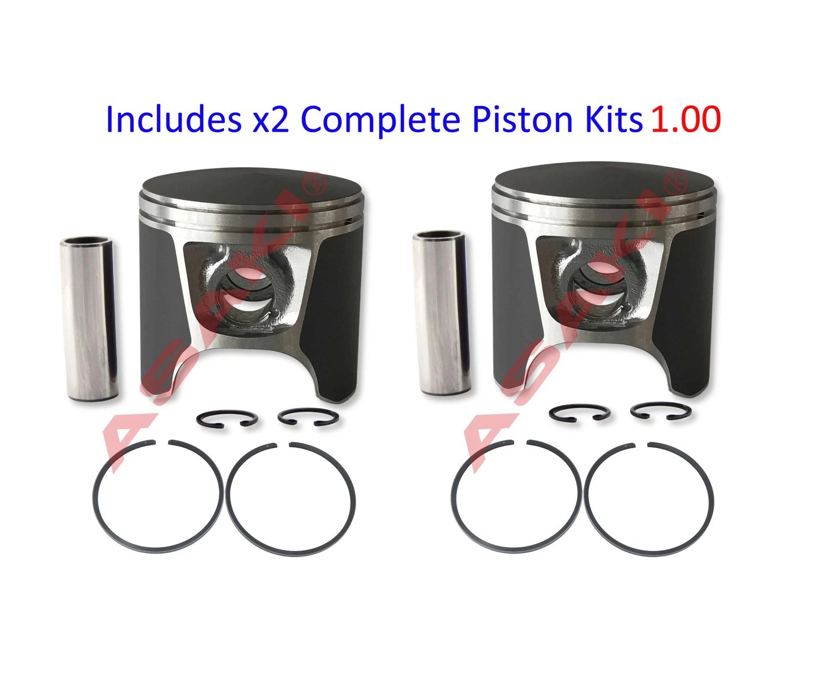 2X Piston Kit for SeaDoo 720 (47-105 1.00, 290-887-670-1.00)