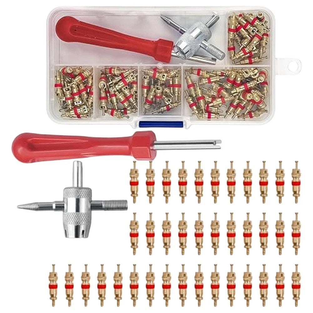102PCS Valve Core Removal Kit for Universal Use (Includes 4-in-1 Tool)
