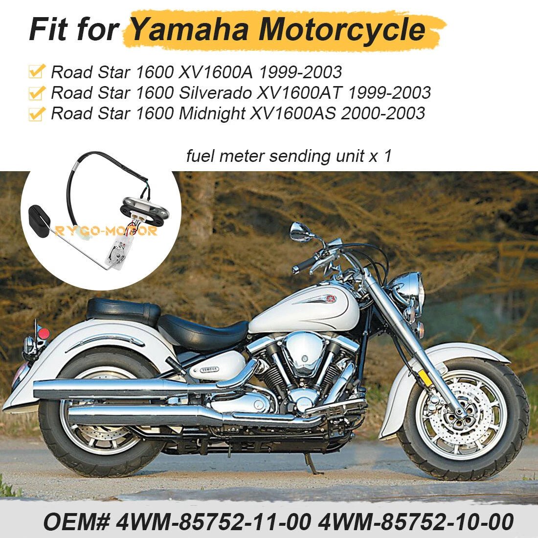 Fuel Meter Sending Unit for Yamaha Road Star 1600 XV1600 Silverado (1999–2003)