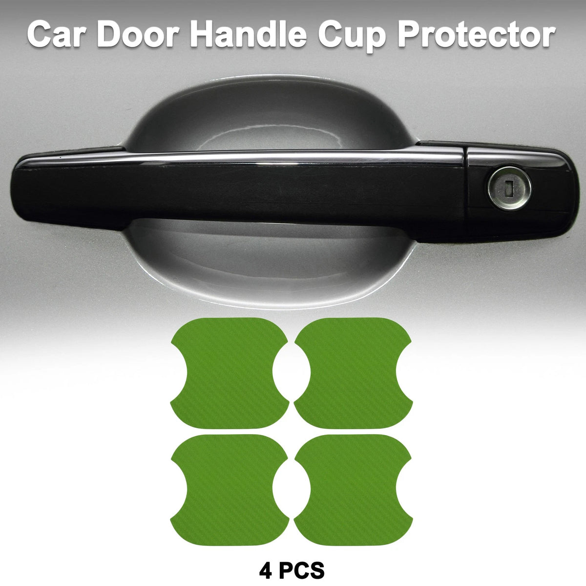 Car Door Handle Scratch Protector for Universal Vehicles (91x93mm, Green)