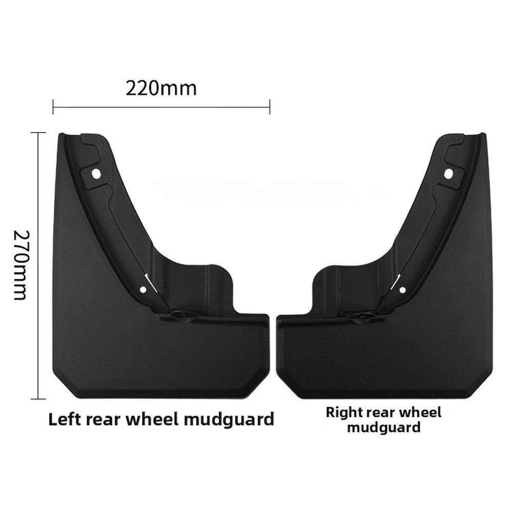 For VinFast VF 3 2022-2026 Tire Mud Flaps Front 345x210mm Rear 270x220mm
